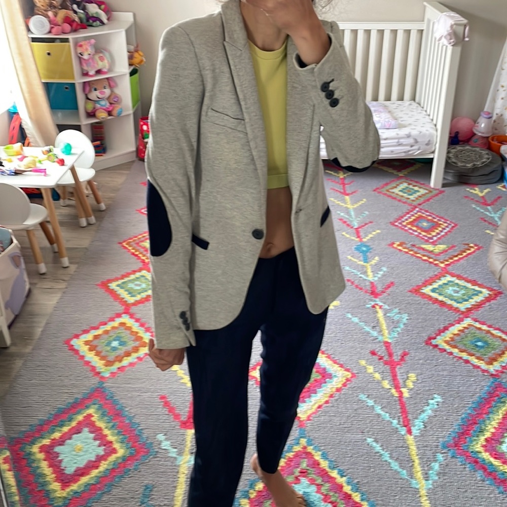 Zara Blazer Grey with Dark Blue Details